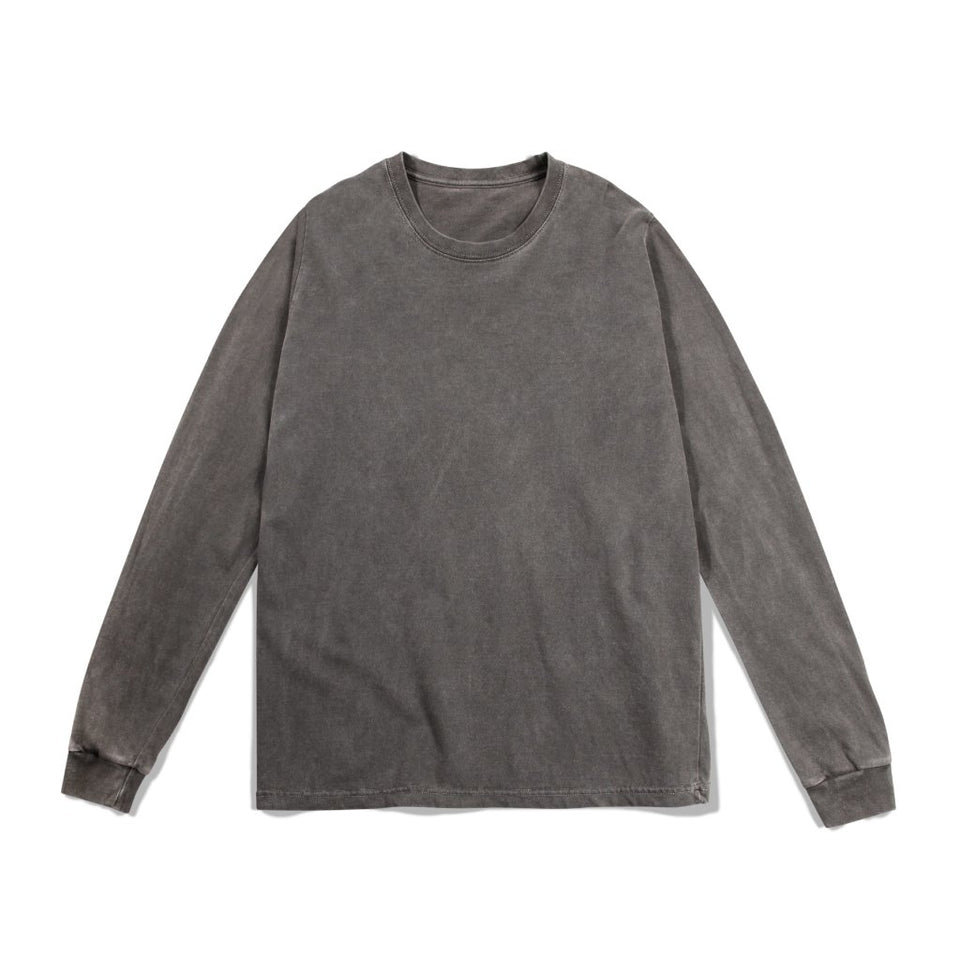 HEAVYWEIGHT LONG SLEEVE T-SHIRT [GARMENT DYED DISTRESSED CHARCOAL]